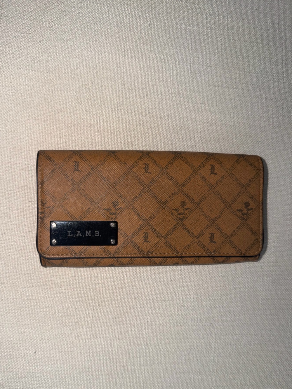 L.A.M.B. Tan Patterned Men's Continental Wallet